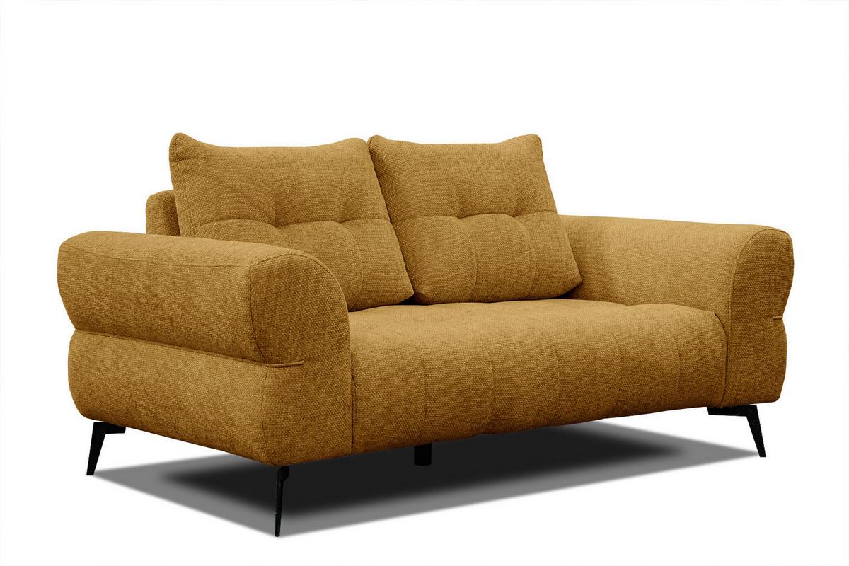 SOFA SALVINI 2-Sitzer, dunkelgelb - Dunkelgelb/Schwarz, Holzwerkstoff/Textil (176/88/99cm) - Wozimo