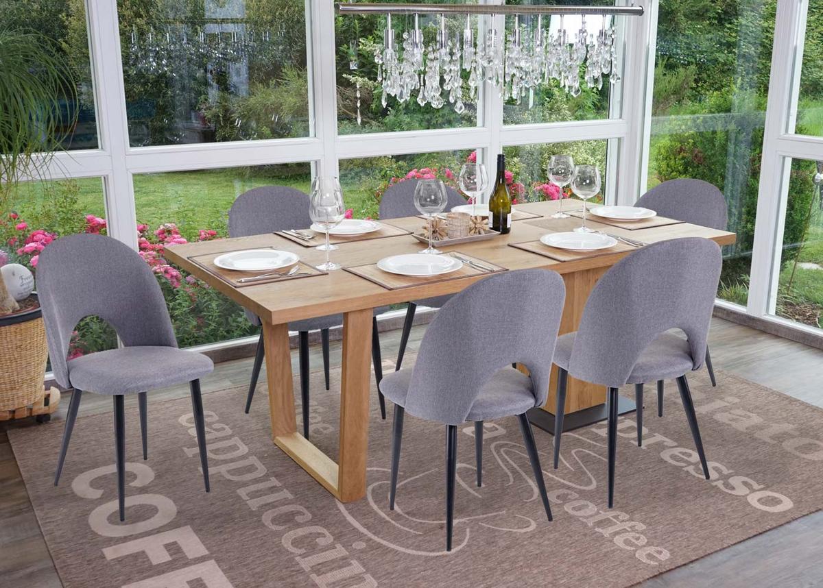 ESSZIMMERSTUHL Grau 6er-Set - Dunkelgrau/Grau, Textil (49/85/53cm) - MCW