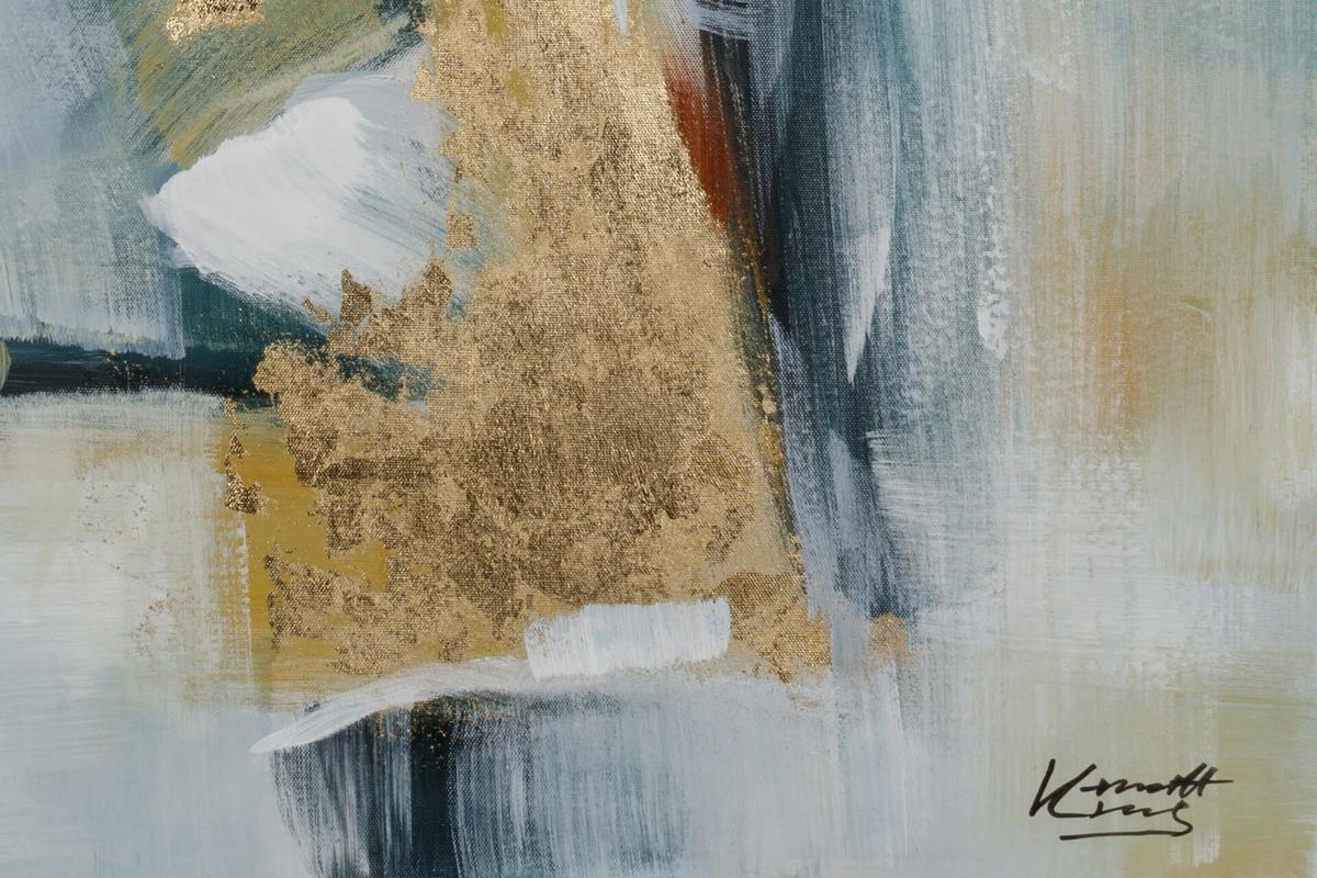 ACRYLBILD HANDGEMALT 75/100 cm - Blau, Holz/Textil (75/100cm) - KUNSTLOFT