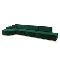 ECKSOFA Ottomane Links ARRIO-L3 - 413x171x83 cm Dunkelgrün - Grün, Holzwerkstoff/Textil (413/171cm) - ALTDECOR