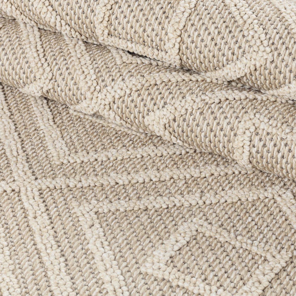 TEPPICH Outdoor IMST in Beige, mit Rautenmuster, aus Polypropylen, 80 x 150 cm - Beige, Textil (150/80cm) - KADIMA DESIGN