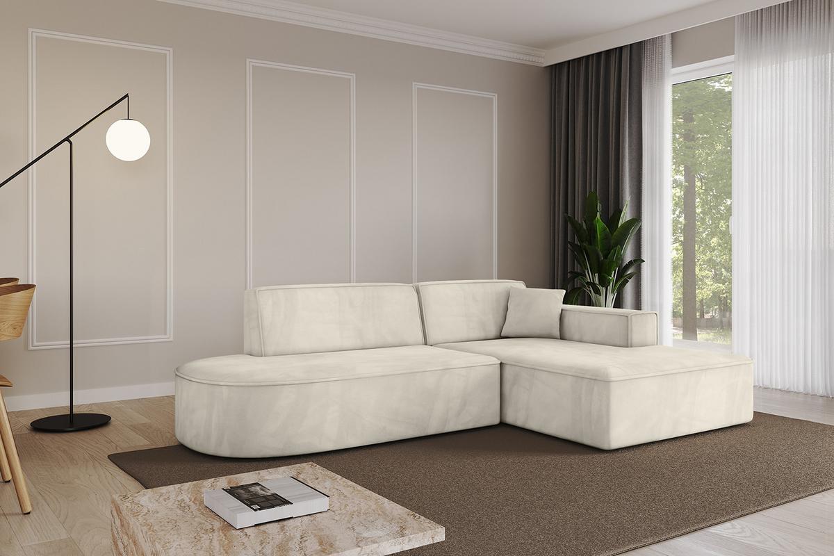 ECKSOFA Ottomane Rechts IREA-L1-v4 - 234x171x79 cm Dunkelgrau - Ecru, Holzwerkstoff/Textil (171/234cm) - ALTDECOR