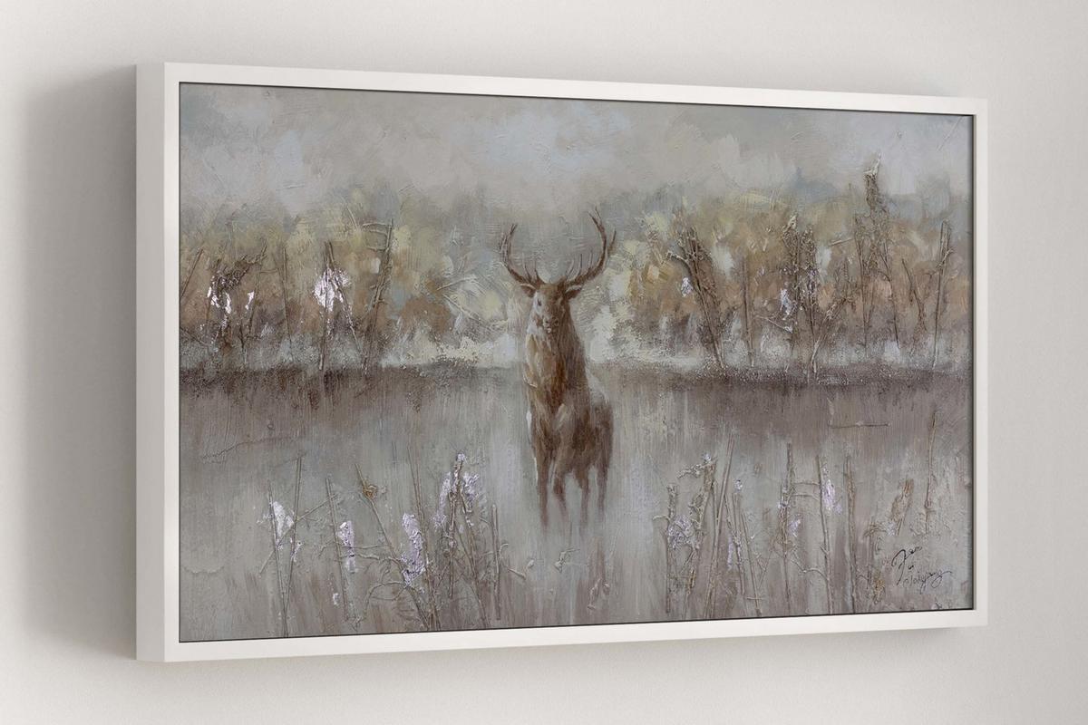 ACRYLBILD HANDGEMALT 120/60 cm - Beige/Braun, Holz/Textil (120/60cm) - KUNSTLOFT