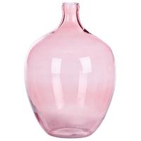 DEKOVASE Glas rosa Roti - Rosa, Glas (39cm) - Beliani