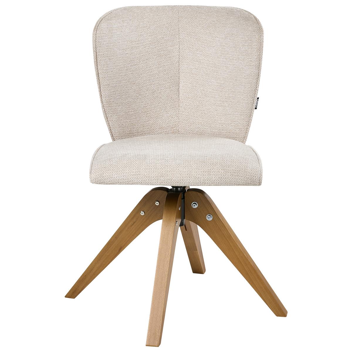 ESSZIMMERSTUHL 2er-Set drehbar Stoff Hellbeige Coso - Beige, Textil (64/84/64cm) - Beliani
