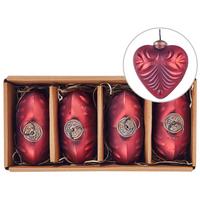 WEIHNACHTSBAUMKUGELN 13 cm Rot Feriable - Rot, Glas (11/13/10cm) - Beliani