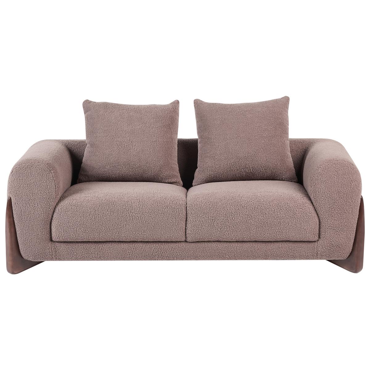 SOFA-SET 6-Sitzer Bouclé Braun Vinliden - Braun, Textil (217/82/87cm) - Beliani