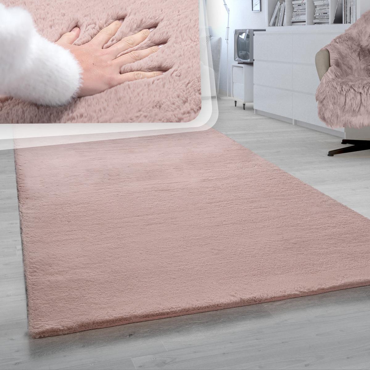 HOCHFLORTEPPICH, einfarbig, Rosa, 140 x 200 cm - Rosa, Textil (200/140cm) - KADIMA DESIGN
