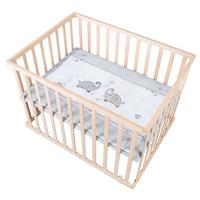 LAUFGITTER 100x75 Jumbo twins grau - Naturfarben, Holzwerkstoff (73/72/98.5cm) - Roba