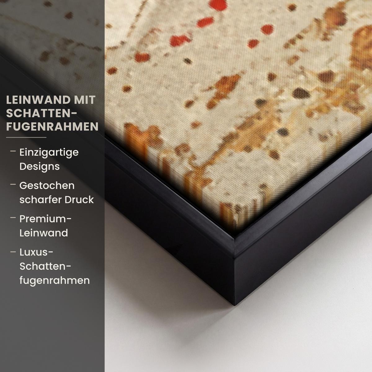 LEINWAND Bilder mit Rahmen - Abstrakt - Kunst - Gold - Modern - 80x120 - Multicolor, Textil (80/120cm) - MuchoWow