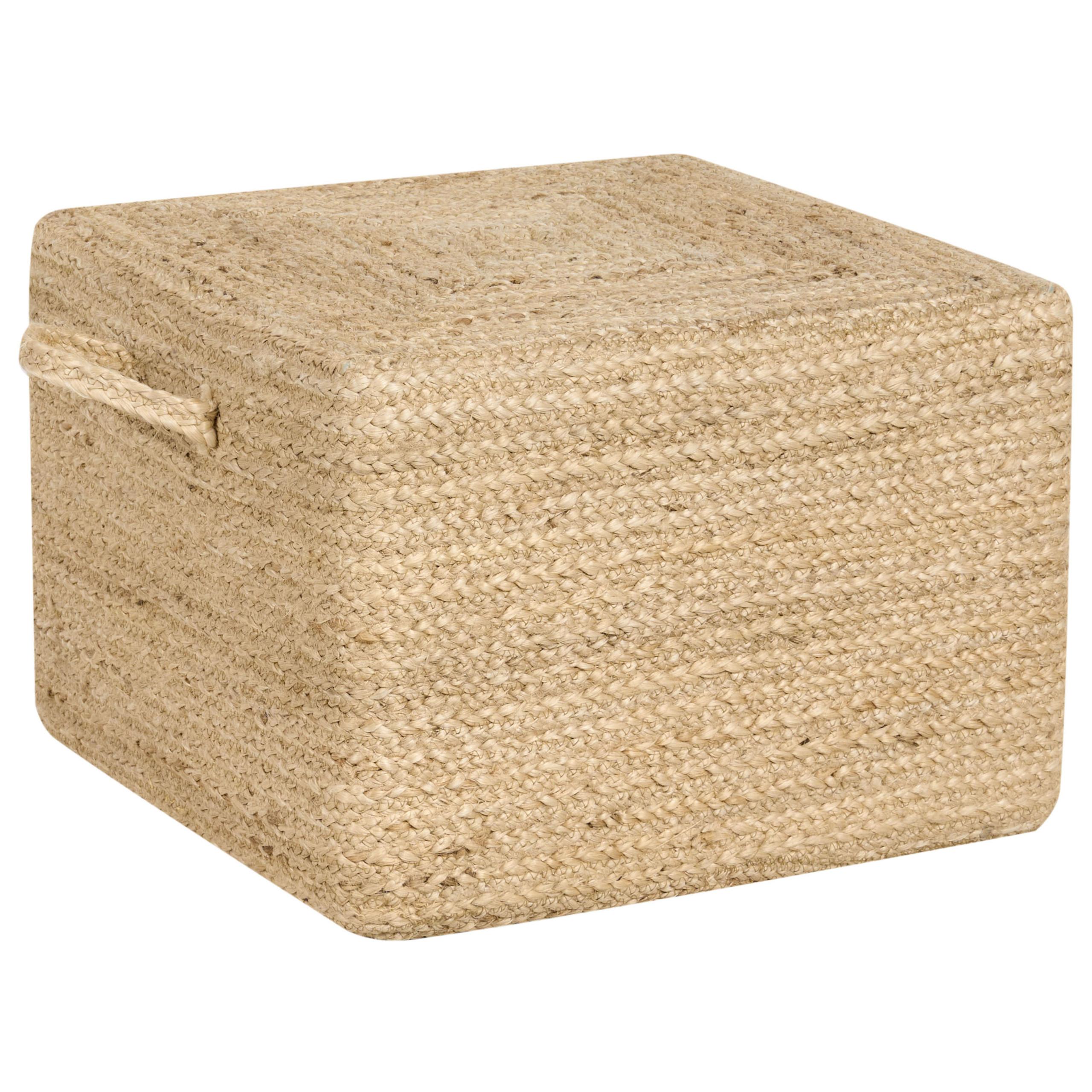 POUF Jute Naturfarben Dhadar - Naturfarben, Textil (45/30/45cm) - Beliani