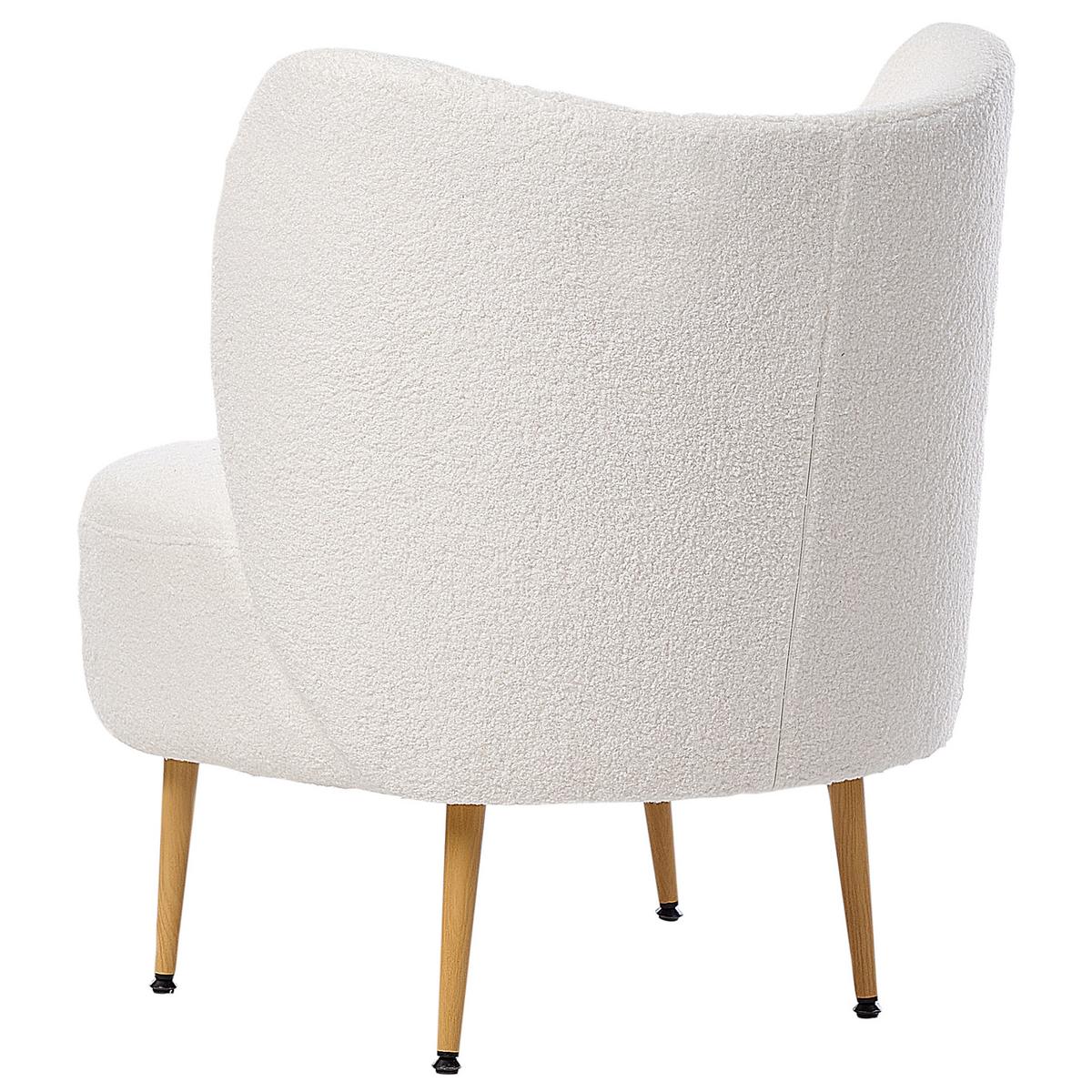 SESSEL Cremeweiß Otsby II - Weiß/Braun, Textil (60/76/55cm) - Beliani
