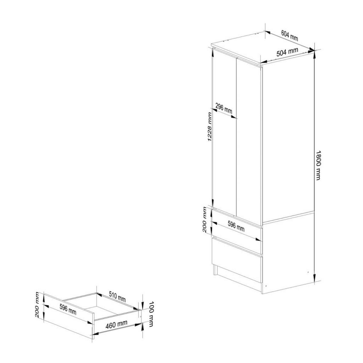KLEIDERSCHRANK Dunkelbraun, Eiche Sonoma 180/60/51 - Dunkelbraun, Holzwerkstoff (60/180/51cm) - RAUMHIRSCH FURNITURE