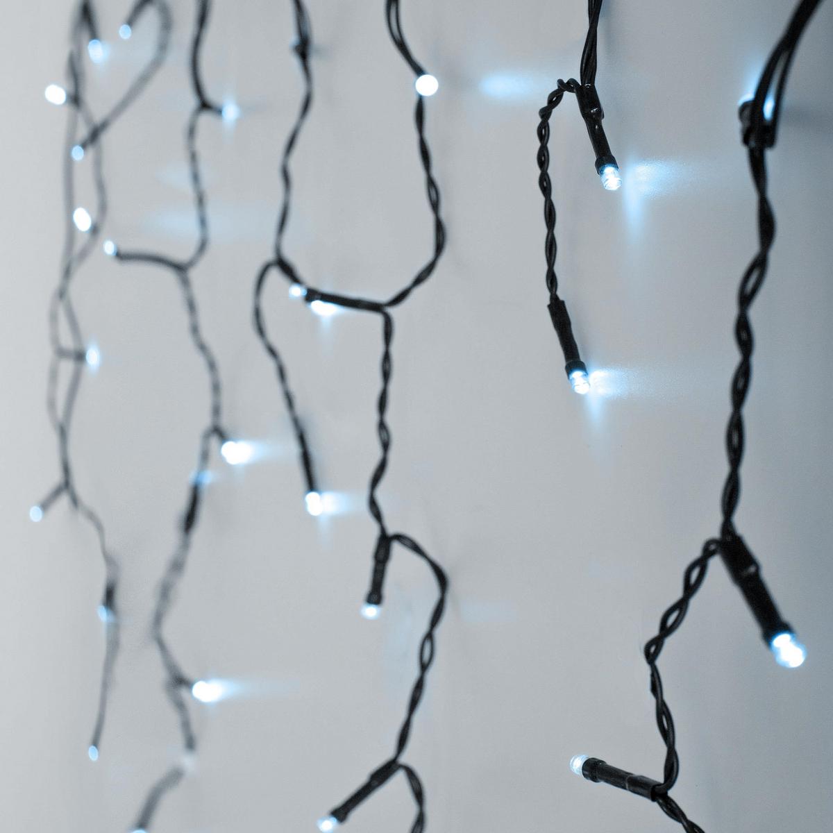 LICHTERKETTE Vorhang 600 cm mit 180 LED Kaltweiß - Grün, Kunststoff (600cm) - ECD-Germany