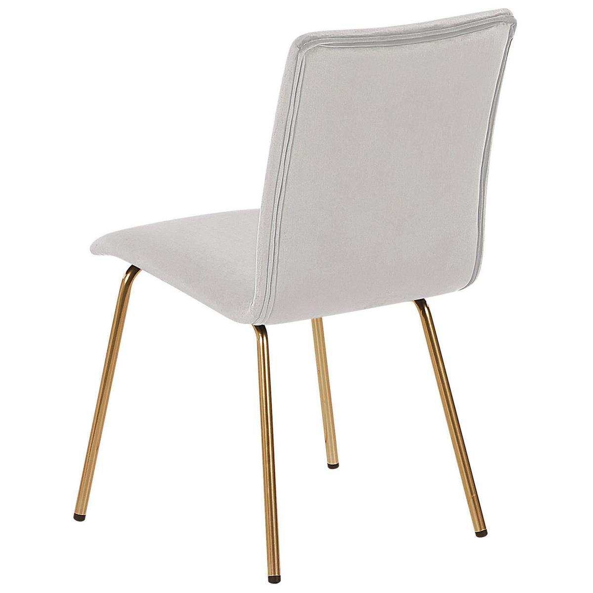 ESSZIMMERSTUHL 2er-Set Samtstoff Grau Rubio - Grau, Textil/Metall (47/80/41cm) - Beliani