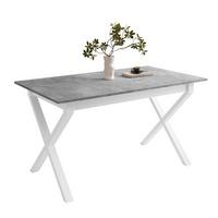 ESSTISCH ARTON II ausziehbarer Tisch 140-195 cm für 6-8 Personen - Weiß/Grau, Holzwerkstoff/Metall (140/80/77cm) - Lookway
