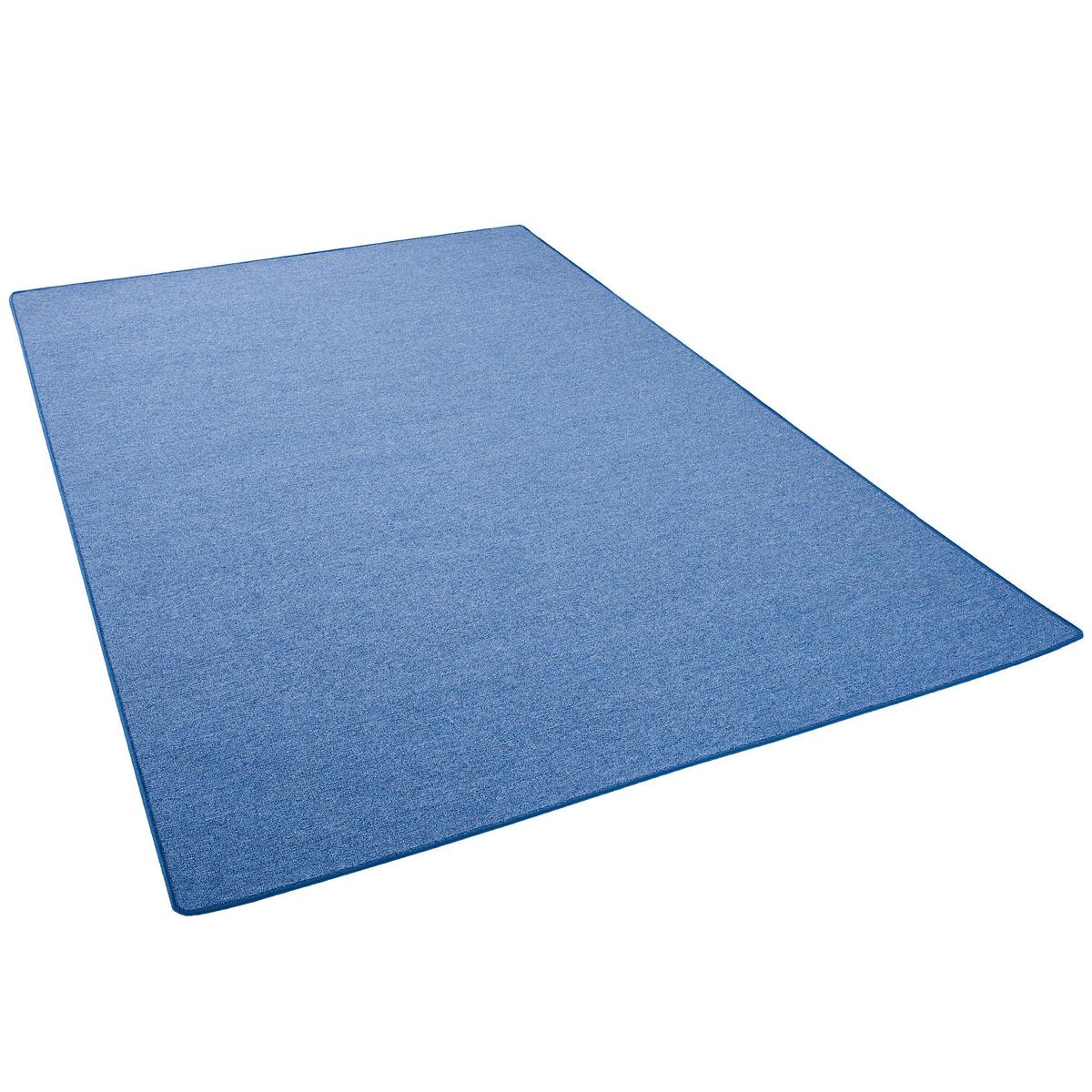 FEINSCHLINGEN VELOUR TEPPICH STRONG - Blau, Textil (133/133cm) - Snapstyle