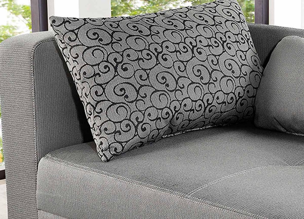 RÉCAMIERE-SCHLAFSOFA mit Bettkasten, Federkern, seitenverkehrt montierbar B149/T90/H80 cm, Liegefläche 200x84 cm, Webstoff Hellgrau / 15122 - Chromfarben/Hellgrau, Textil/Metall (149/80/90cm) - luma-home