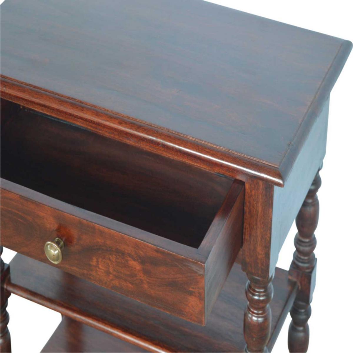 TISCH IN KASTANIENFARBE, 1 SCHUBLADEN, 2 REGAL, DUNKELBRAUN - Dunkelbraun, Holz (60/35/70cm) - Artisan Furniture