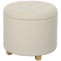 HOCKER, Holzrahmen Ø45 x 41 cm Cremeweiß - Weiß, Kunststoff (45/41/45cm) - HOMCOM