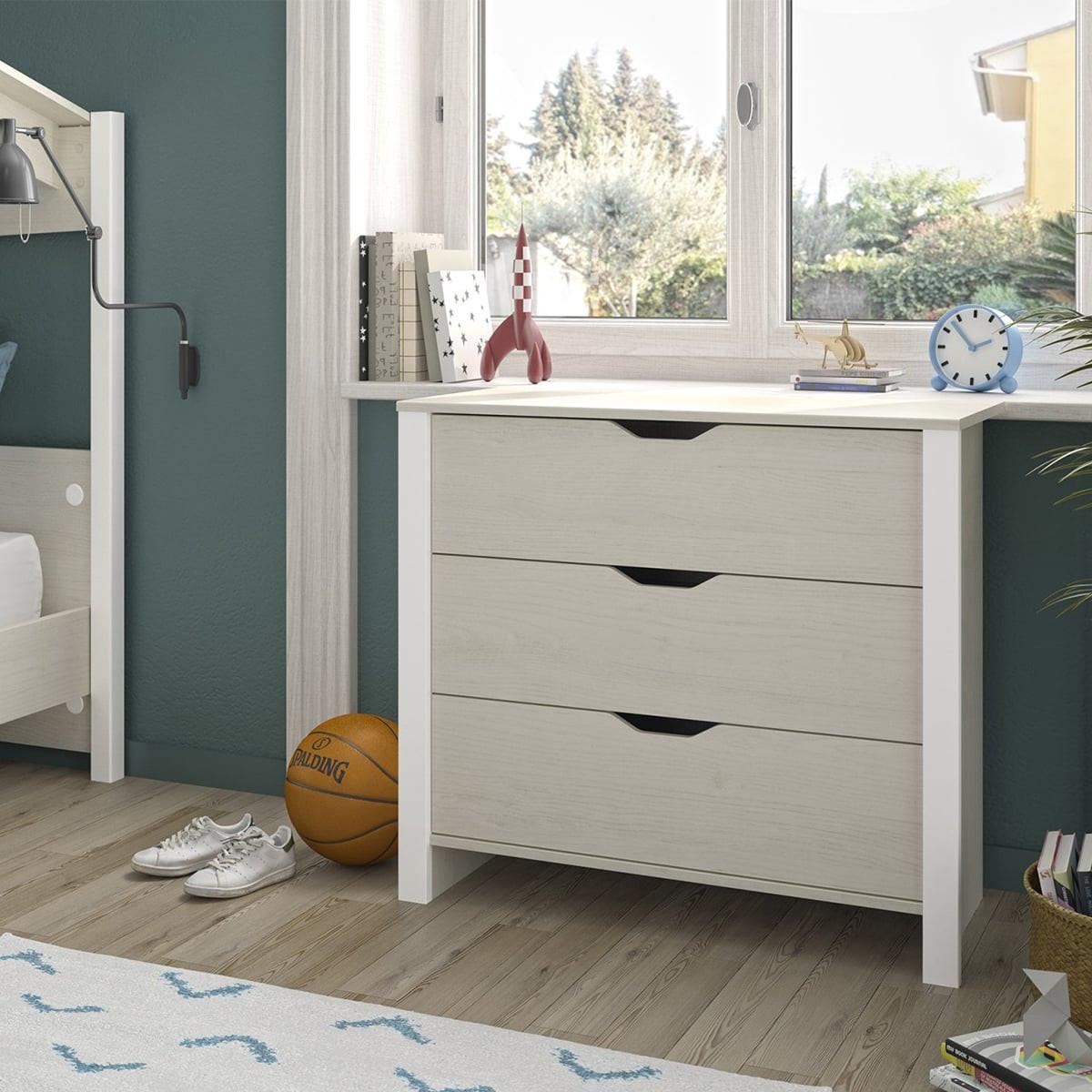 KOMMODE 3 Schubladen Nairobi - L88 x H80 x P43 cm - Grau, Holzwerkstoff (43/80/94cm) - Calicosy