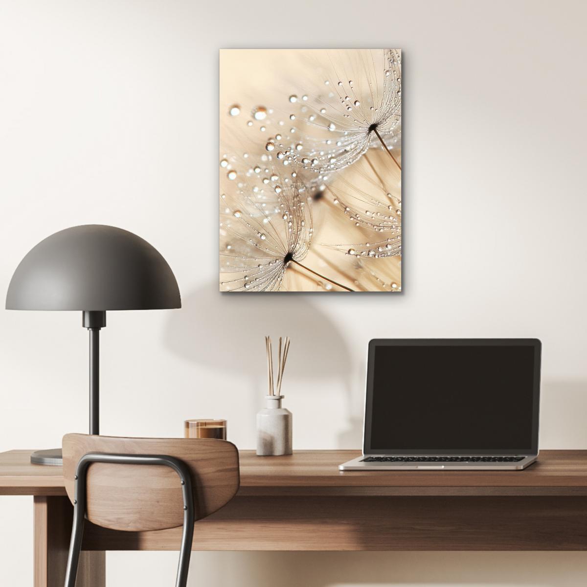 METALLBILD Löwenzahn - Abstrakt - Natur - Beige 30x40 cm - Braun, Metall (30/40cm) - MuchoWow