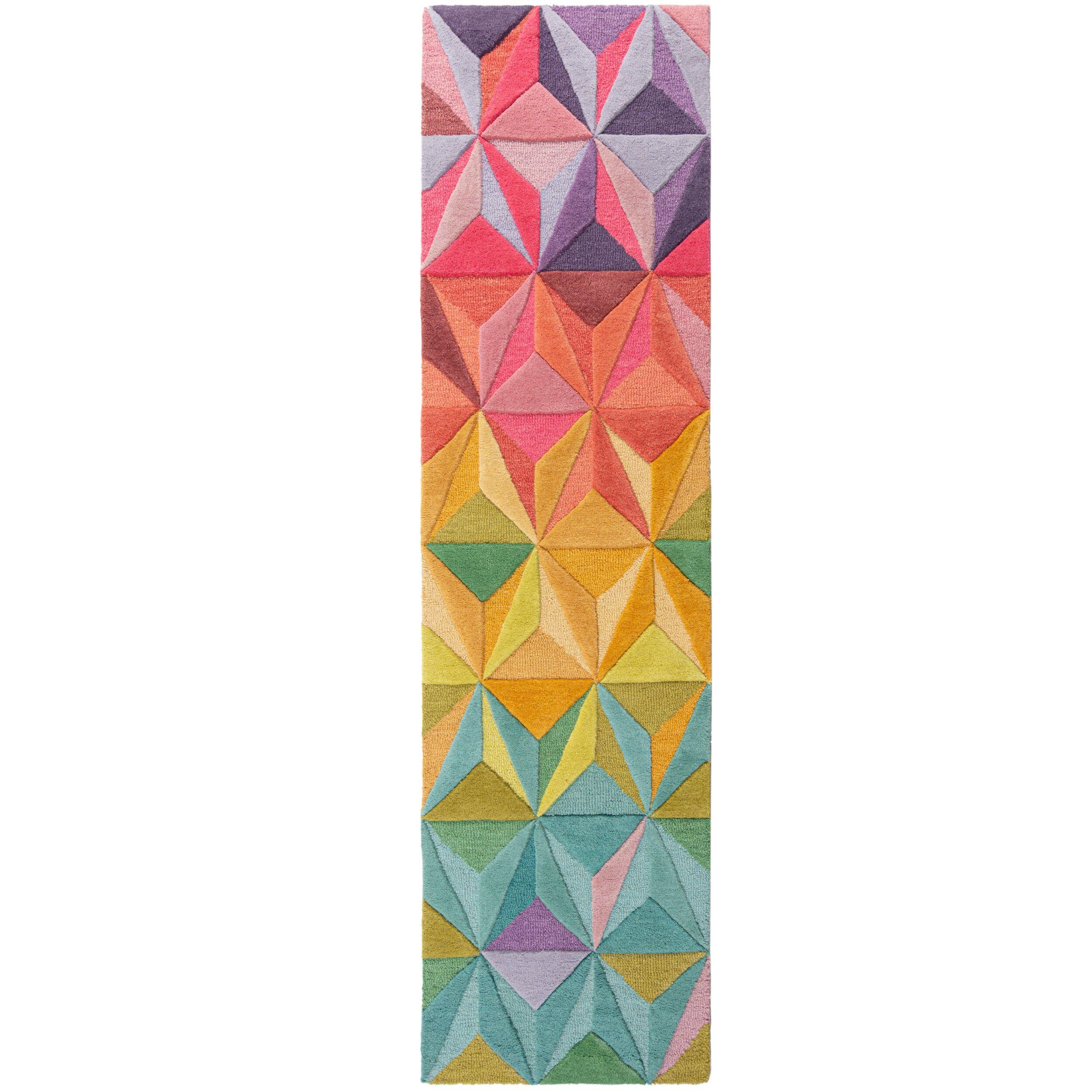 TEPPICH aus Wolle DERWENT in Bunt, geometrisch, 60 x 230 cm - Multicolor, Textil (230/60cm) - KADIMA DESIGN