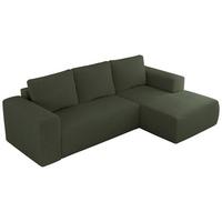 ECKSOFA TRENTINO L Grün Boucle - Rechts - Schwarz/Grün, Kunststoff/Textil (164/266cm) - MKS