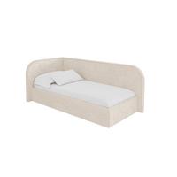 EINZELLBETT Jugendbett mit Bettkasten und Matratze H3/H4, Rechts - JAXY 80x200 Beige - Kaschmir, Holzwerkstoff/Textil (80/200cm) - ALTDECOR