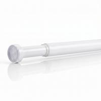 DUSCHVORHANGSTANGE ohne Bohren ausdrehbare Teleskop-Klemmstange aus Metall 125-220cm - Weiß, Metall (125cm) - Deco-Raum