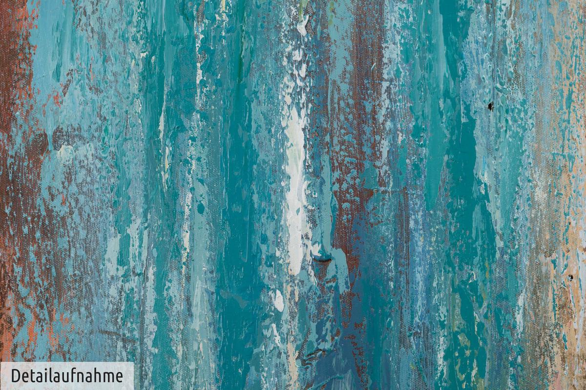 ÖLGEMÄLDE 80/80 cm - Blau/Braun, Holz/Textil (80/80cm) - KUNSTLOFT