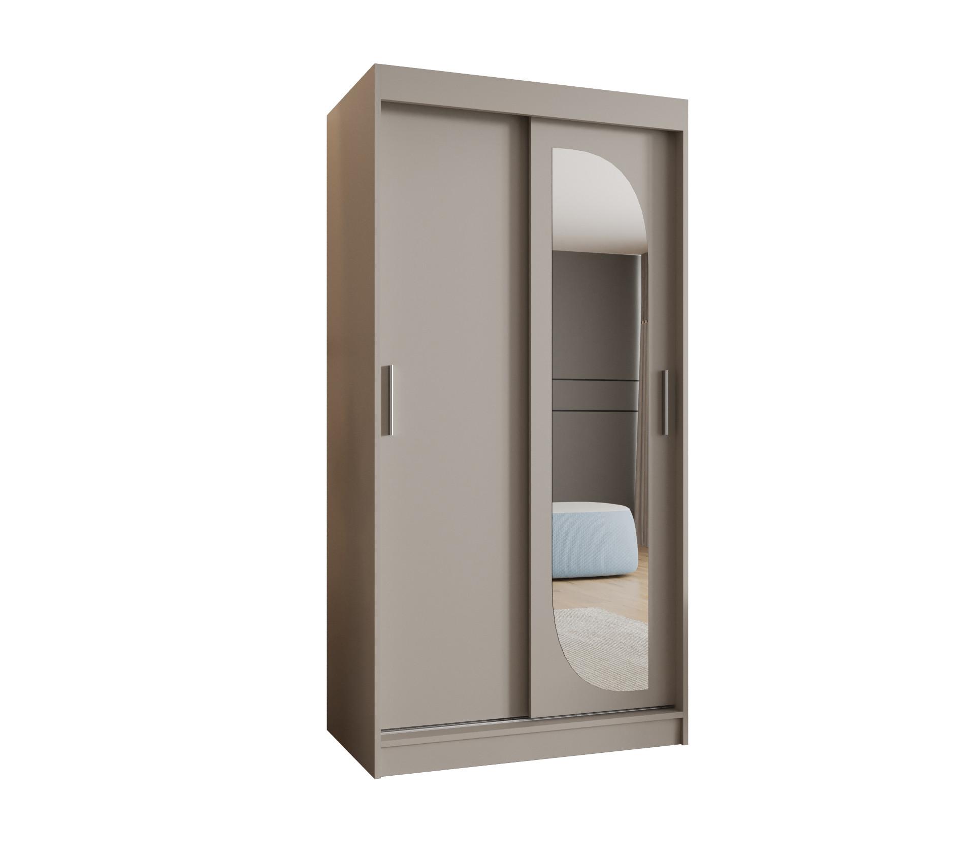 SCHIEBETÜRENSCHRANK mit Spiegel LUCY 200/120/62 2-türig - Kaschmir/Silberfarben, Holz (120/200/62cm) - MÖBEL KRYSPOL