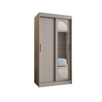SCHIEBETÜRENSCHRANK mit Spiegel LUCY 200/120/62 2-türig - Kaschmir/Silberfarben, Holz (120/200/62cm) - MÖBEL KRYSPOL