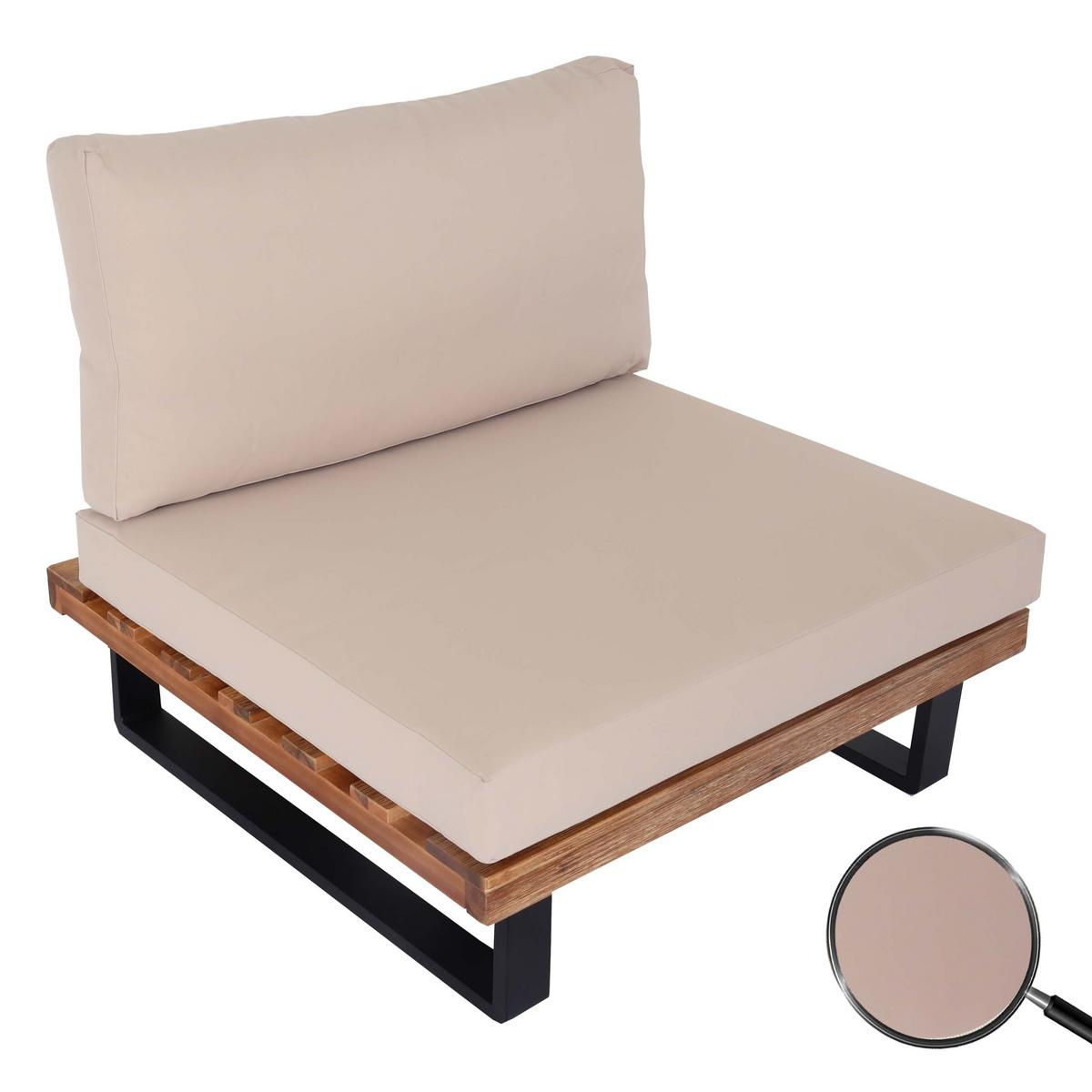 LOUNGE-SESSEL Schwarz, Braun, Beige - Beige/Schwarz, Holz (82/75/82cm) - MCW