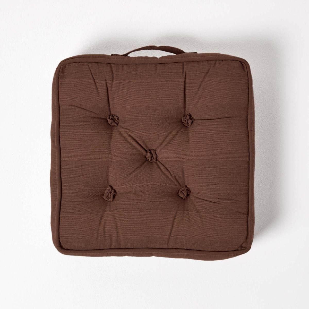 SITZKISSEN Rajput braun 40/40/8 cm - Braun, Textil (40/40/8cm) - Homescapes