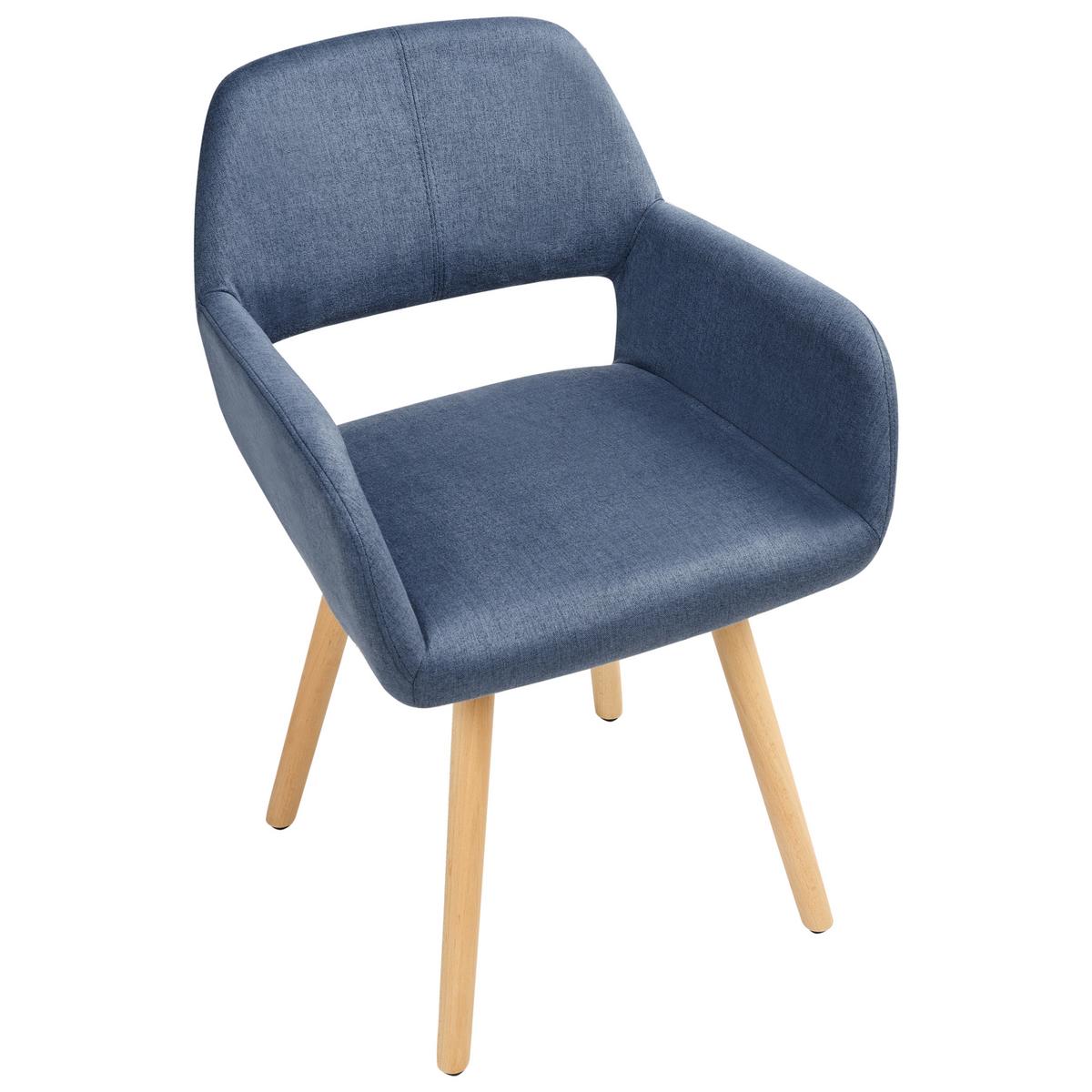 ESSZIMMERSTUHL 2er-Set Polsterbezug Blau Chicago - Blau, Holz/Textil (56/81/56cm) - Beliani