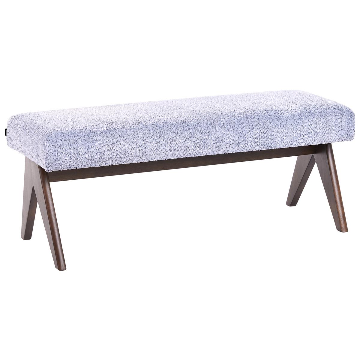 POLSTERBANK Chenillegewebe Hellblau/Dunkelbraun Tamre - Hellblau, Holz/Textil (118/48/46cm) - Beliani