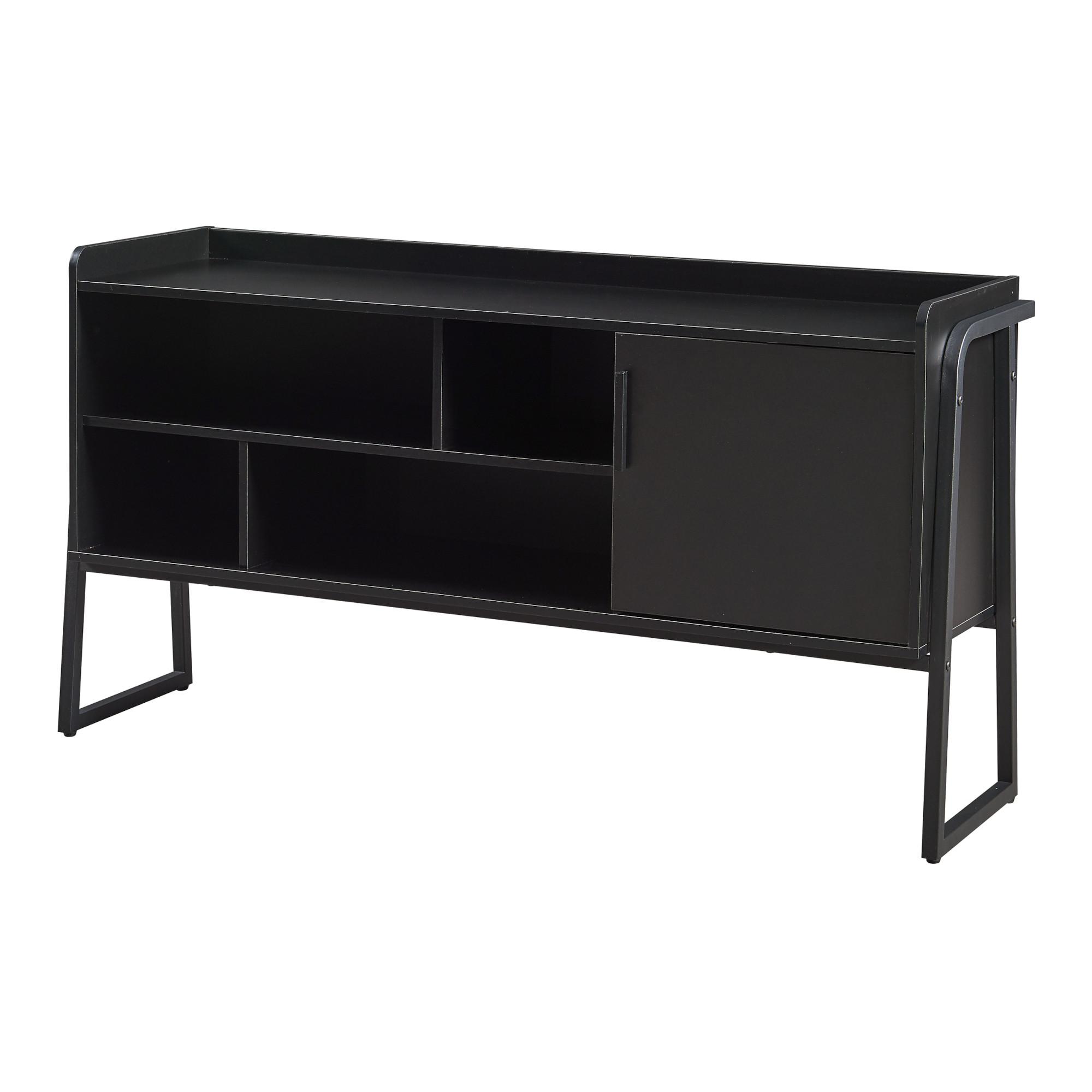 FERNSEHSCHRANK Storfjord - Schwarz, Holzwerkstoff/Metall (33.5/63/120cm) - [en.casa]