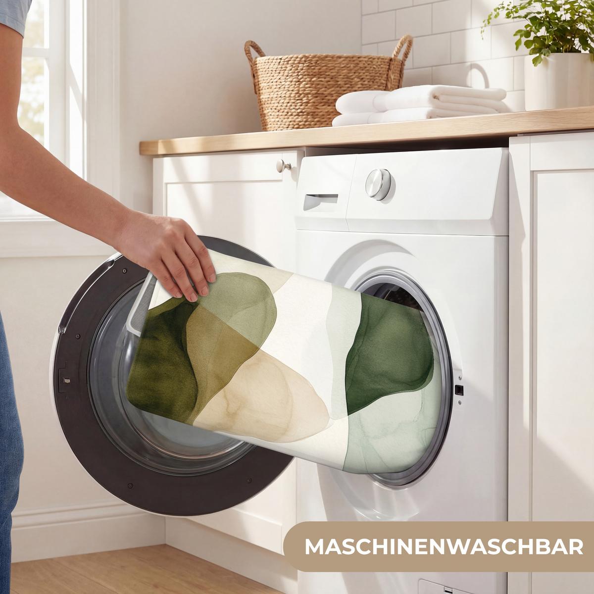 WC-VORLEGER Japandi - Abstrakt - Grün WC Teppich 40x60 cm - Grün, Textil (40/1cm) - OnlyWow