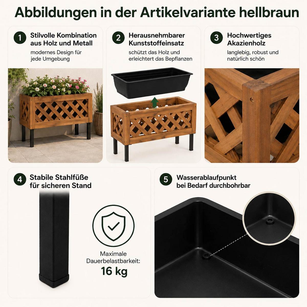 PFLANZKASTEN Braun - Braun, Holz (64/35/24cm) - MCW