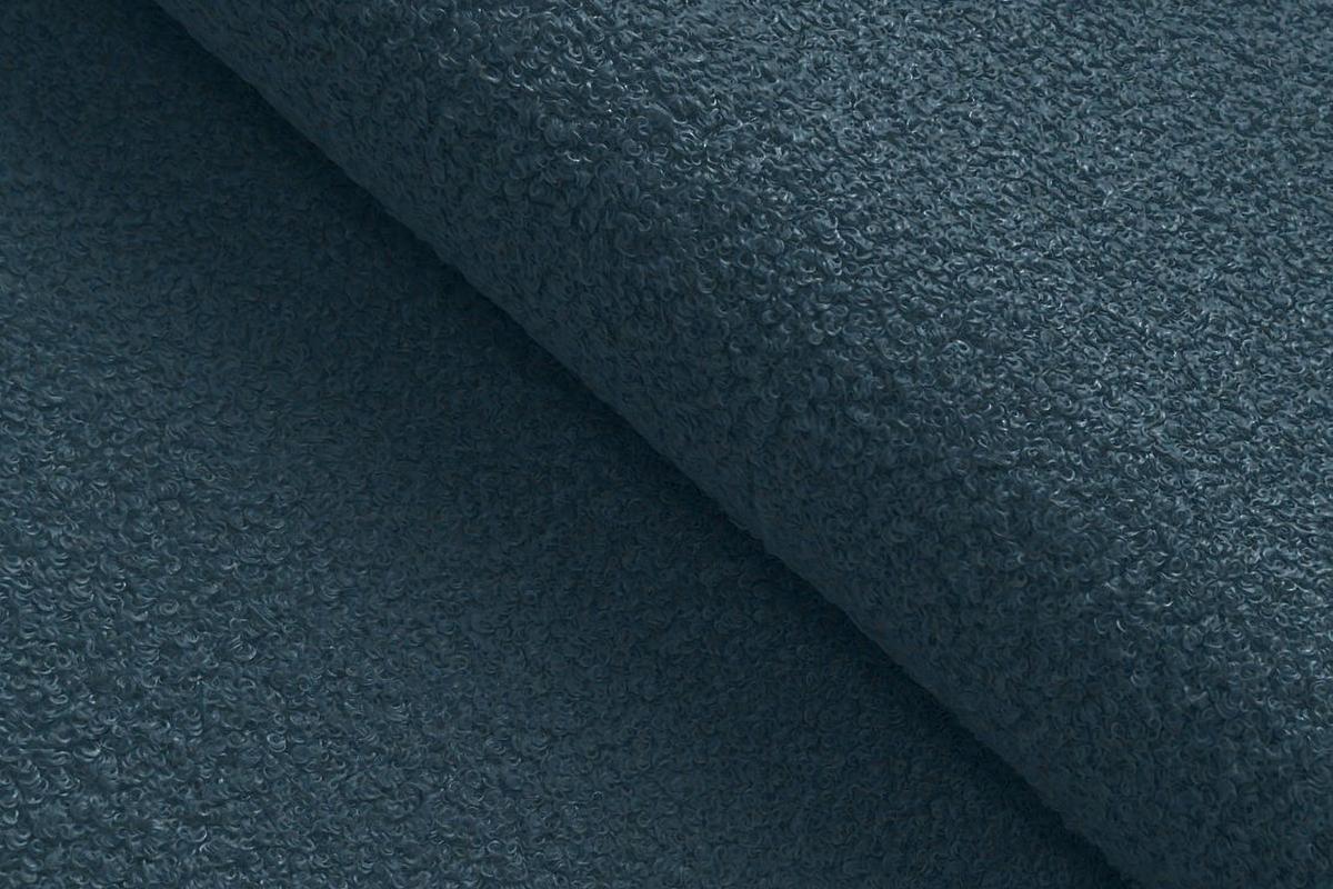 SOFA TAUER 3-Sitzer, Bouclé-Stoff blau - Blau/Schwarz, Holz/Textil (206/84/112cm) - Courtois Laville