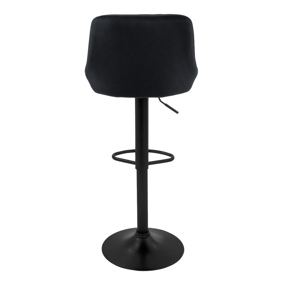 BARHOCKER 2er Set aus Samt Schwarz höhenverstellbar/drehbar - Schwarz, Metall (37/106/47cm) - ML-DESIGN