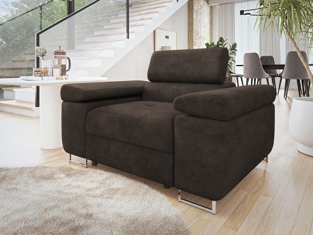 SESSEL Torezio - Dunkelbraun, Holz/Textil (134/90/102cm) - MIRJAN24