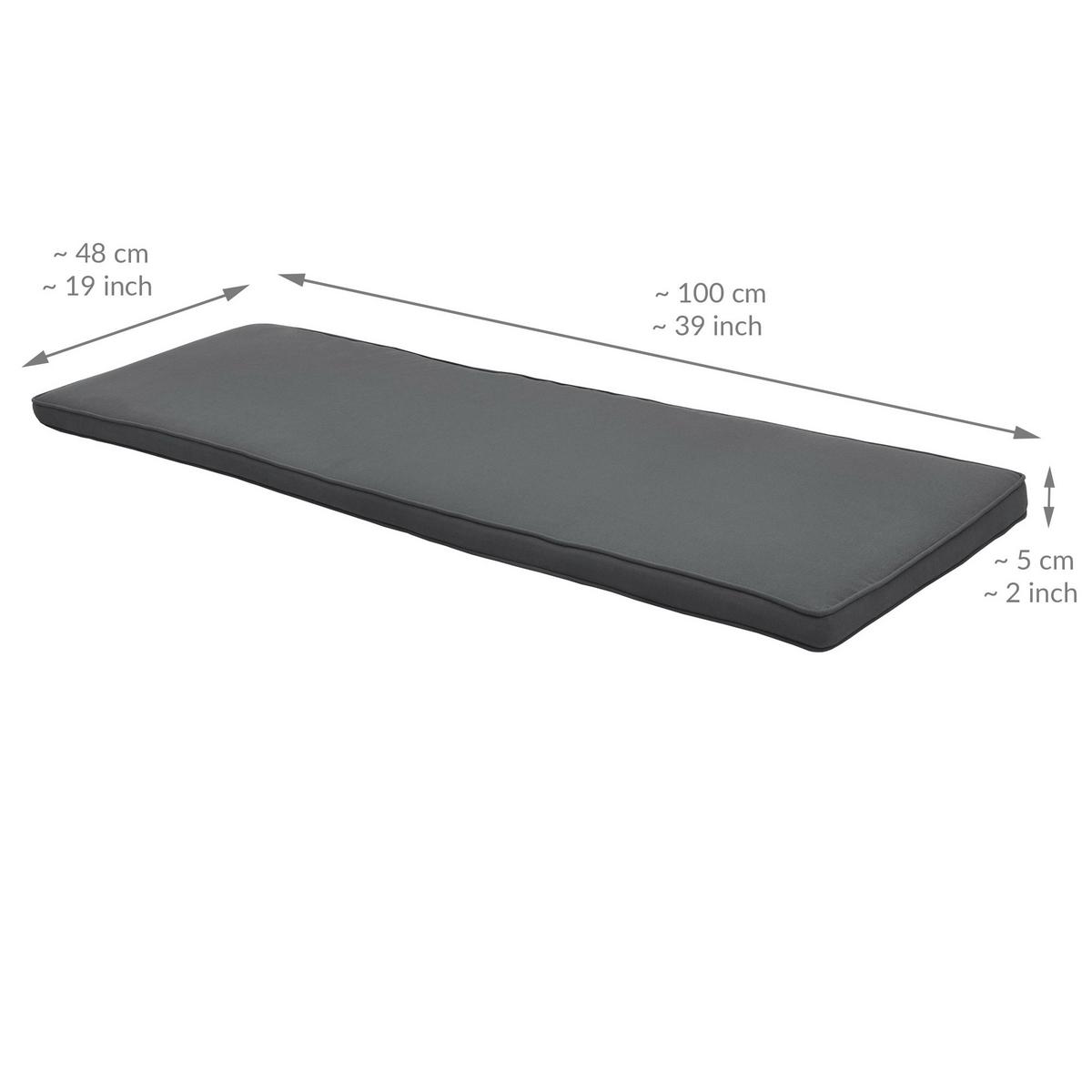 BANKAUFLAGE Loft BK 100/48/5 cm Graphitgrau - Grau, Textil (48/5/100cm) - Beautissu 