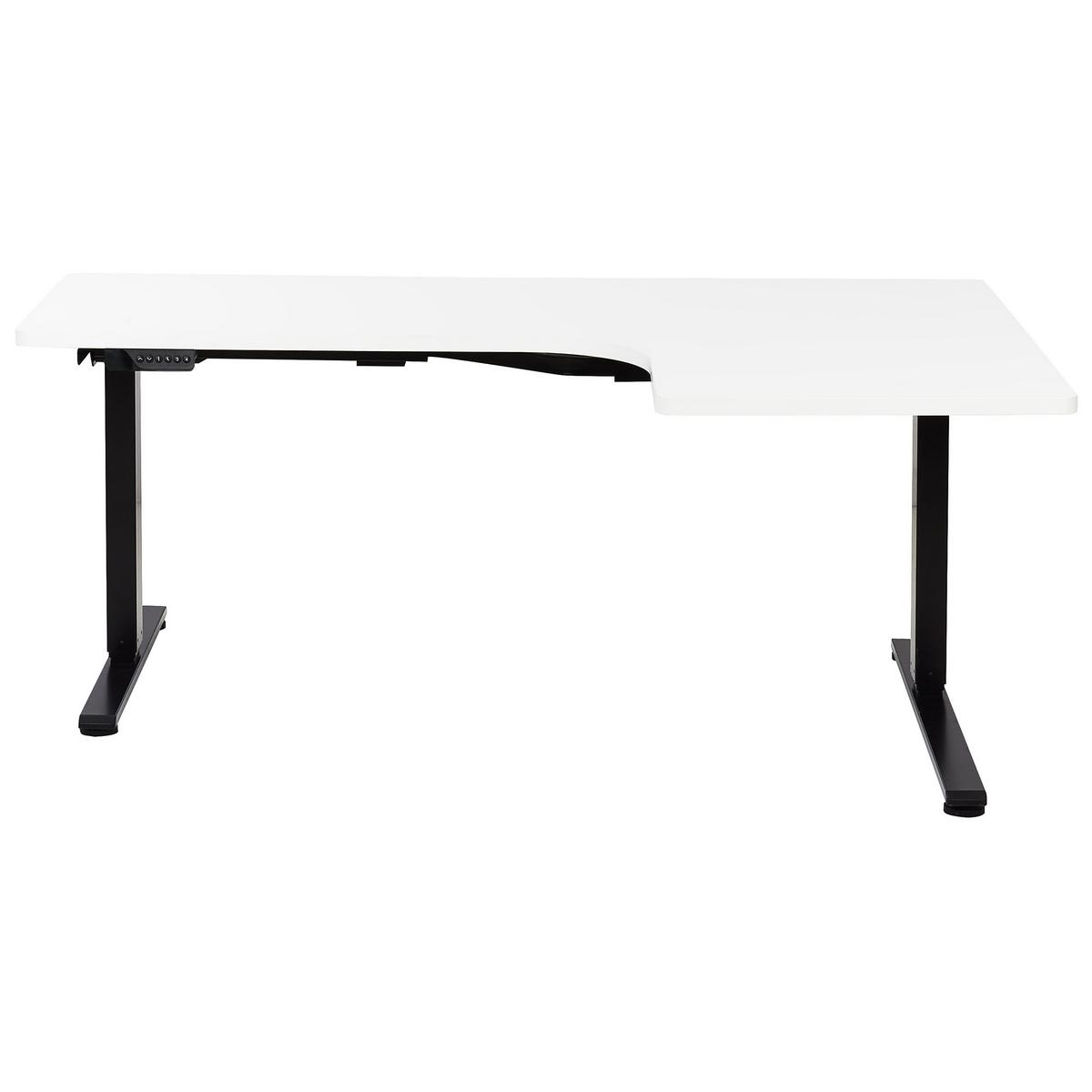 SCHREIBTISCH 160x60 cm elektrisch Schwarz/Weiß Destines - Schwarz/Weiß, Holzwerkstoff (109/160/60cm) - Beliani