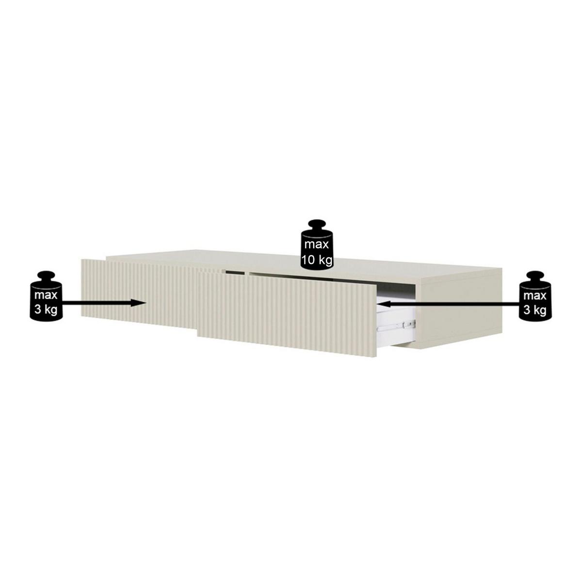 SCHMINKTISCH Veldio Weiß mit schwarzen Beinen 110 cm - Schwarz/Weiß, Holzwerkstoff/Metall (110/79/40cm) - Selsey