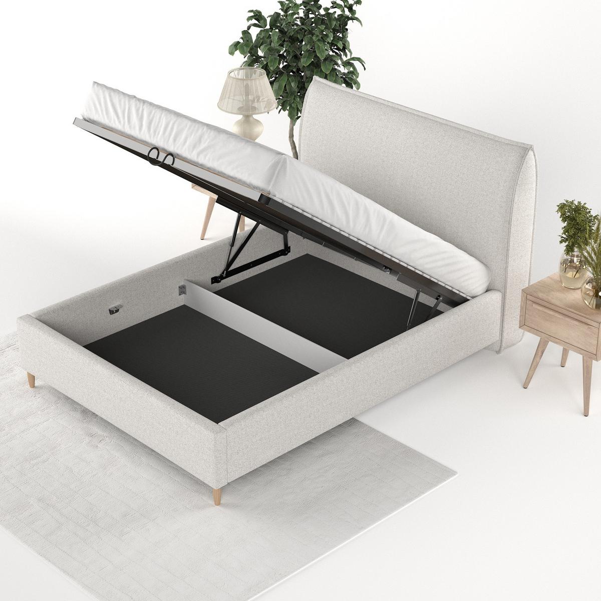 POLSTERBETT Mira 120/200 cm Hellbeige im Riva Stoff - Beige/Naturfarben, Holz/Holzwerkstoff (120/200cm) - AltaBeds