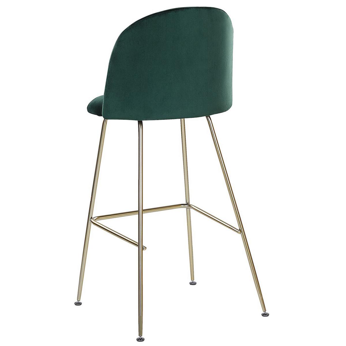 BARSTUHL 2er-Set Samtstoff Grün Arcola - Grün, Textil/Metall (52/114/54cm) - Beliani