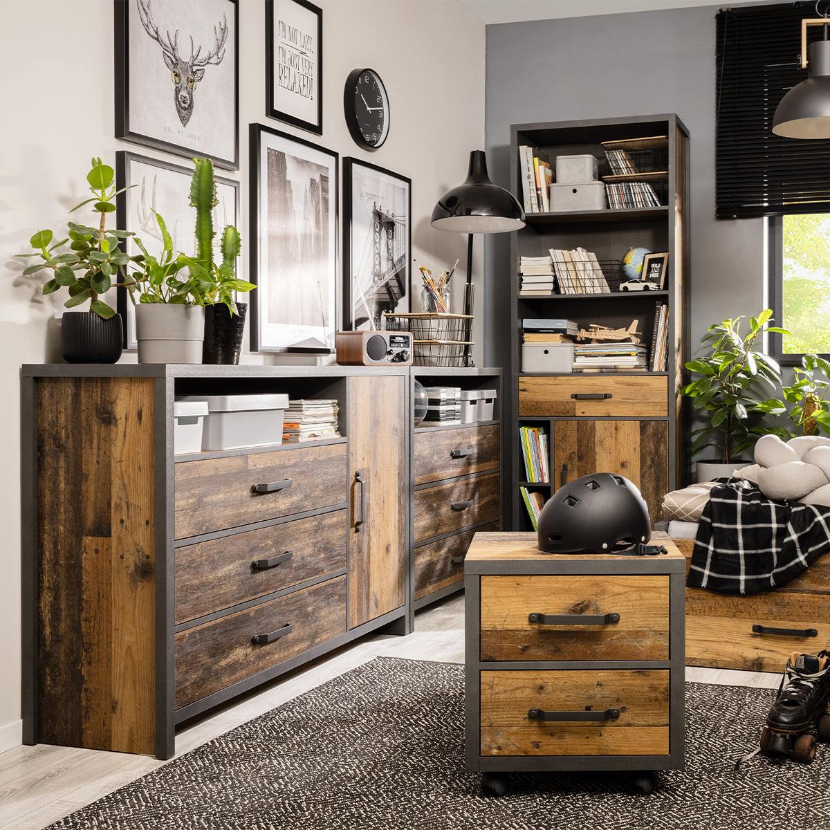 SIDEBOARD Paul Holz und Grau - Braun, Holzwerkstoff (131/91/40cm) - Petits-meubles