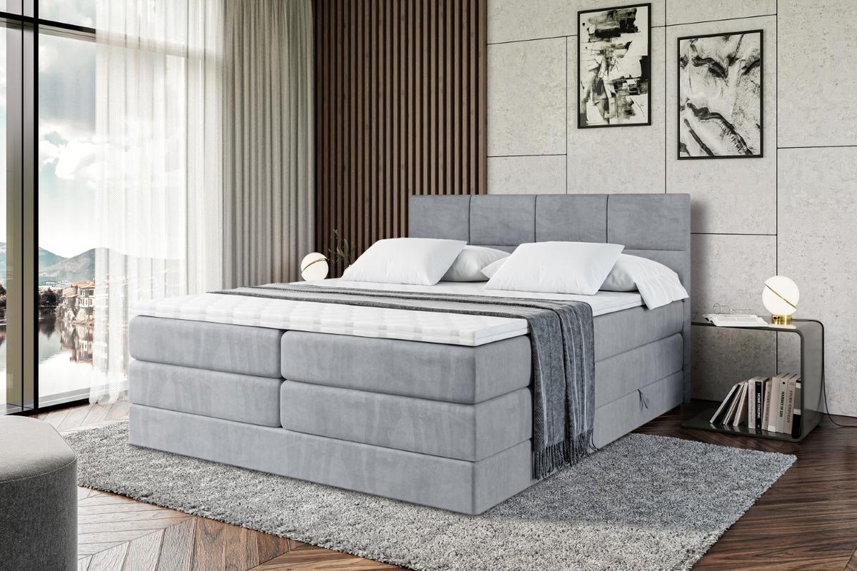 BOXSPRINGBETT ARDENI KING - 140x200 - H3/H4 - Grau - Grau, Holzwerkstoff (140/200cm) - ALTDECOR